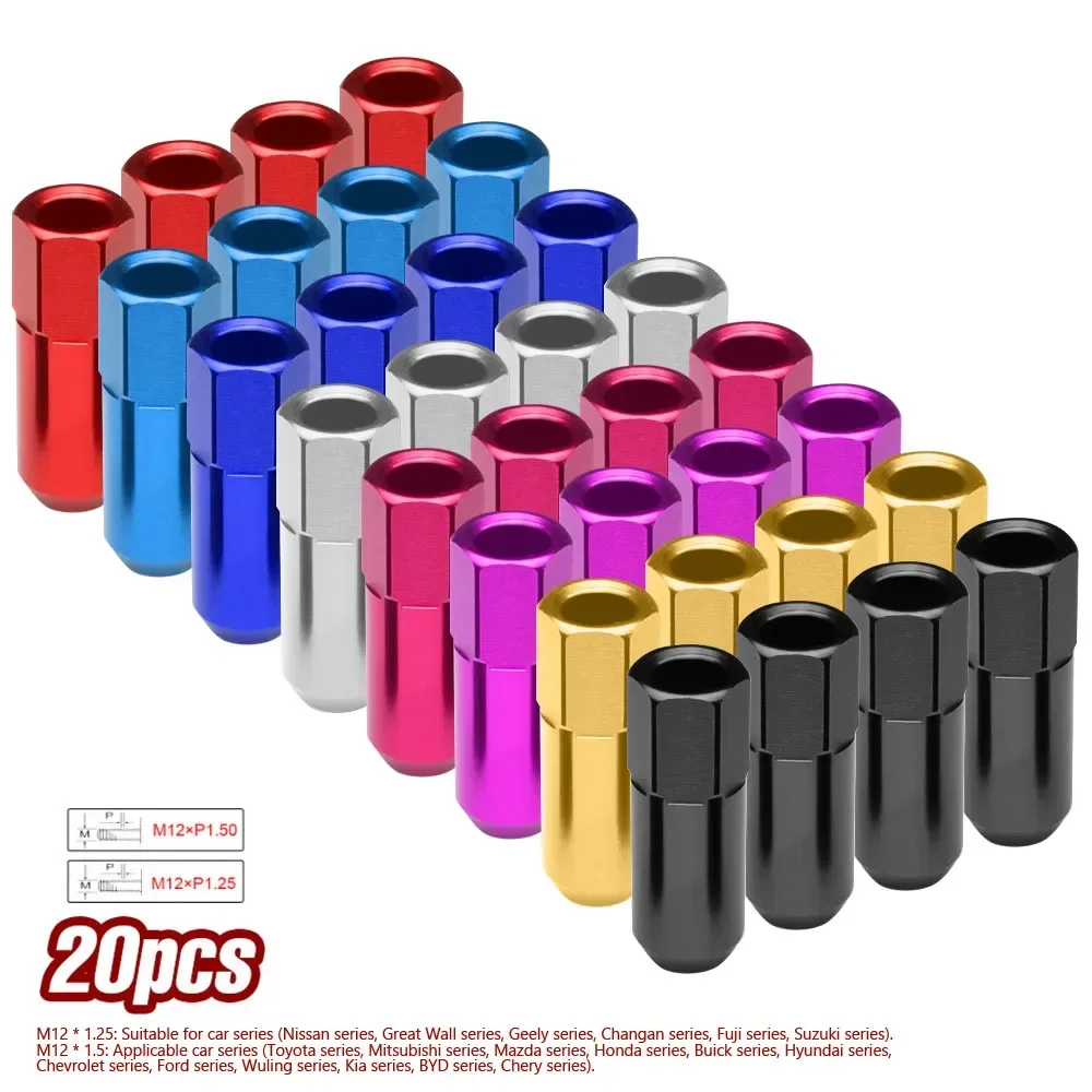 Nuts Mix - Tuercas de rueda de carreras anodizadas,